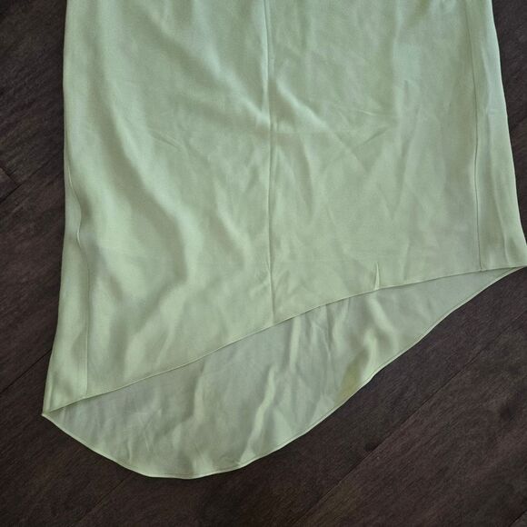 Theory Asymmetrical Silk Slip Style Midi Skirt in Key Lime NWT Size Medium - Picture 4 of 8